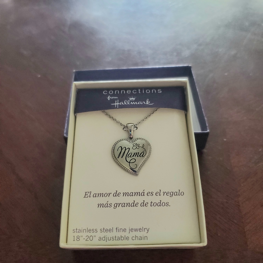 Hallmark Silver 'Mama' Heart Necklace